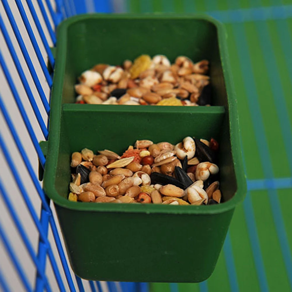 Двойной паз кормушка для птиц поднос еды попугай водонагреватель висячая чаша