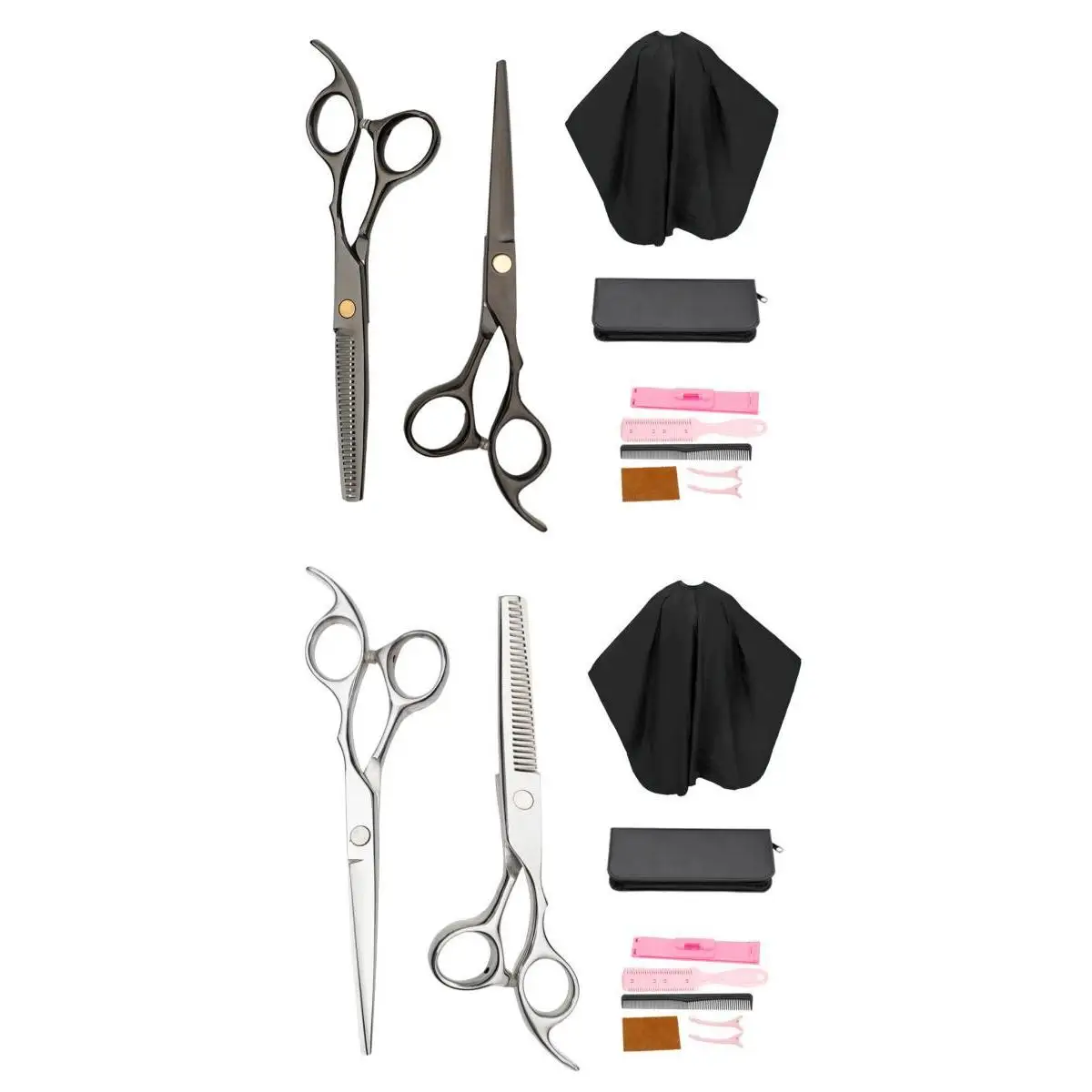 

Professional Salon Hair Cutting Scissor Barber Shears Set Black Silver