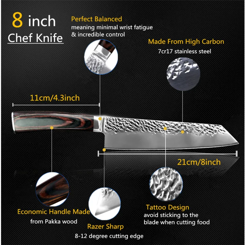 Профессиональный набор кухонных ножей подходящий для мяса и фруктов японский