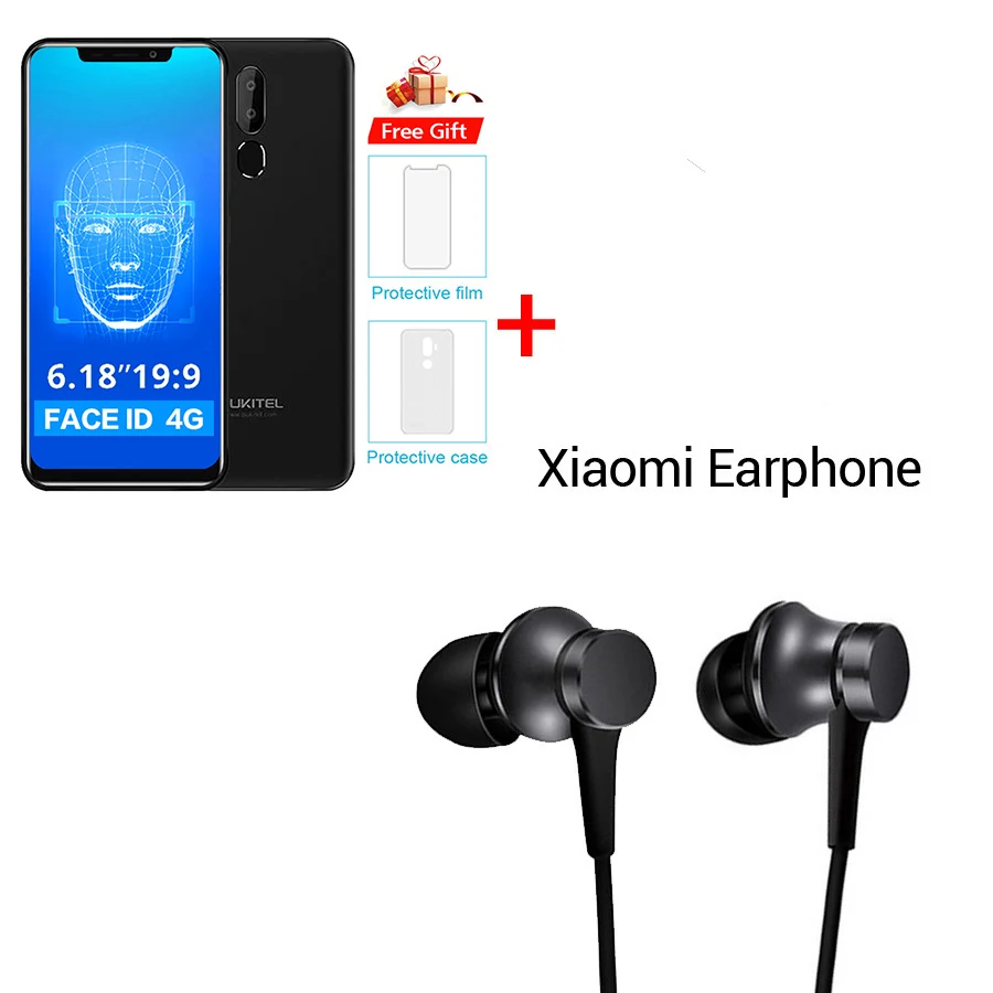 Black N Earphone OUKITEL C12 Pro 4G 6,1" 19:9 Android 8,1 Face ID 3300 мАч MT6739 четырехъядерный 2 Гб ОЗУ 16 Гб ПЗУ 8МП+ 5Мп отпечаток пальца мобильный телефон - Цвет: Black N Earphone