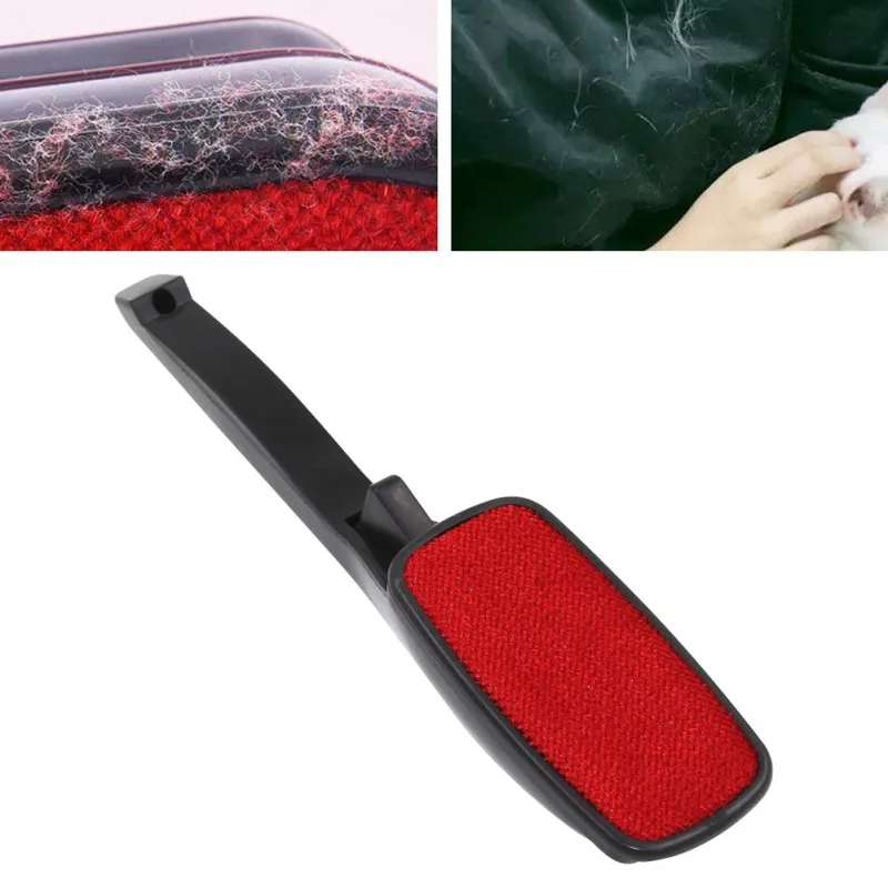 Вращающаяся Электростатическая щетка для удаления волос на одежде, черно-красная щетка для сухой чистки, универсальный АБС-пластик/ворс, 1 ш...