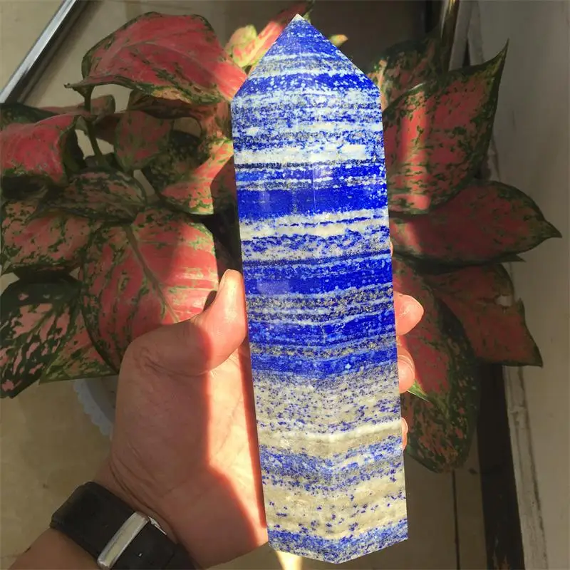 

Natural lapis lazuli pillar ore quartz crystal rod point column mace column healing