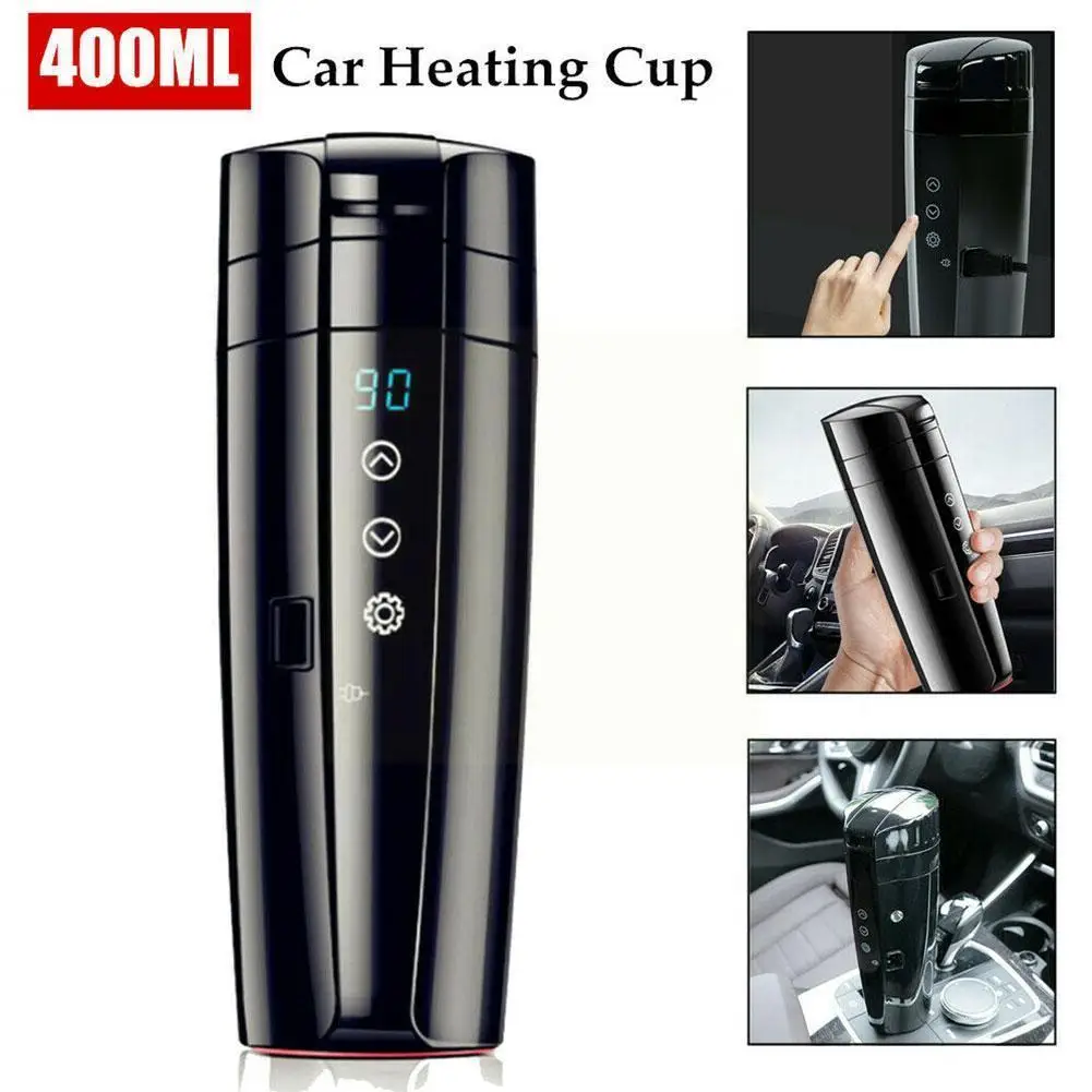 

400ml 12V / 24V Car Heating Cup Electric Water Cup Electric Kettle Heated Tea Coffee Steel Car Milk Portable Kettle X8P0