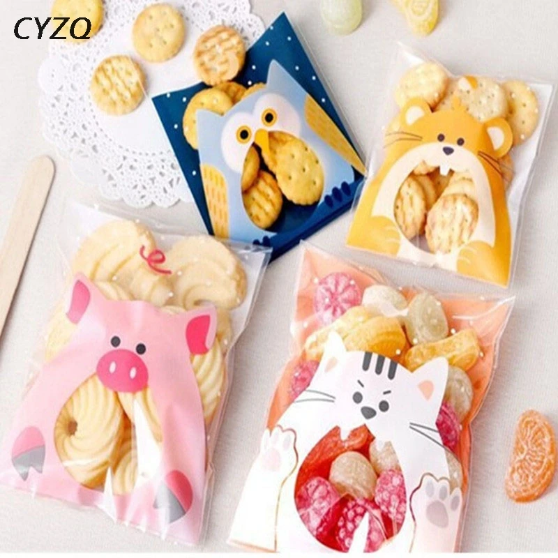 

50Pcs Cute Big Teech Mouth Monster Plastic Bag Wedding Birthday Cookie Candy Gift Packaging Bags OPP Self Adhesive Party Favors