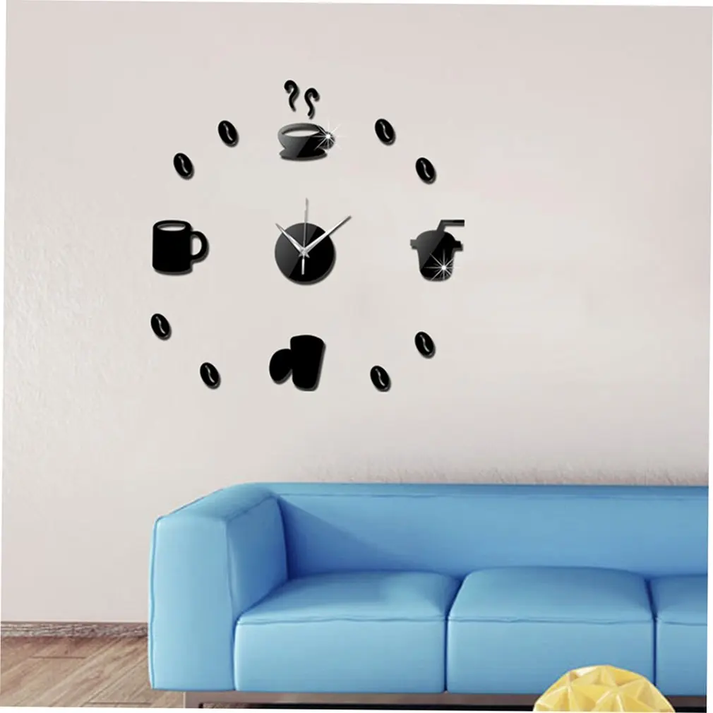 Забавная кофейная кружка Наклейка на стену Игла DIY кварцевые настенные часы для