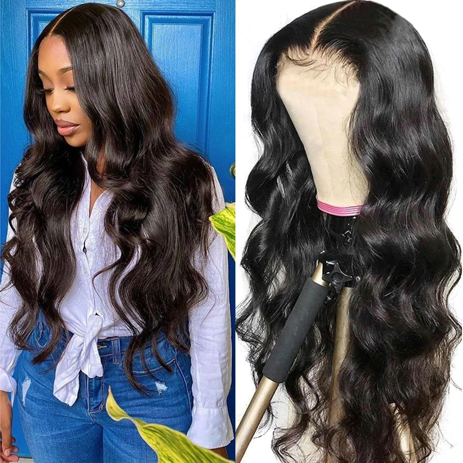 Бразильские волнистые парики из человеческих волос с застежкой на сетке 4x4 парик