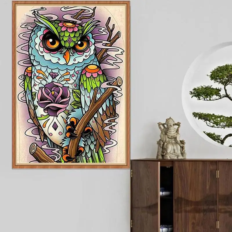 5D DIY Special shaped Diamond Painting Cross Stitch Owl Flower Stich Craft Embroidery Mosaic Kit Wall Decor | Дом и сад