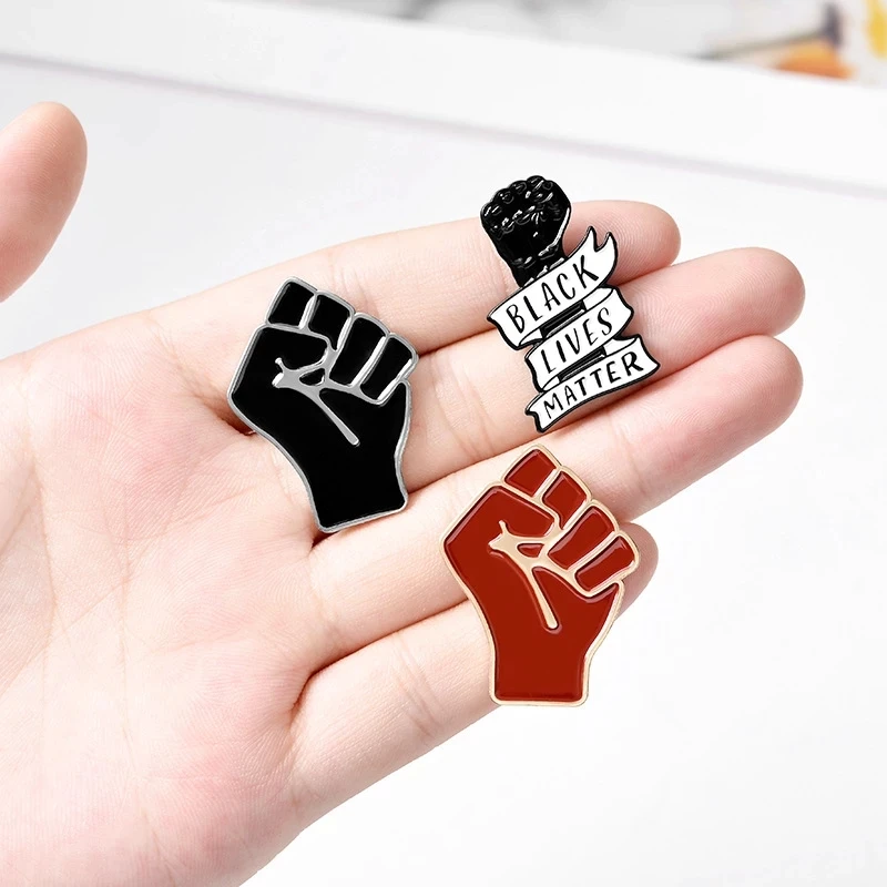 

Black Lives Matter Brooch for Woman Raised Unity Fist Pin Badge Shirt Enamel Pins Brooches for Men Metal Pin Jewelry Accesorios