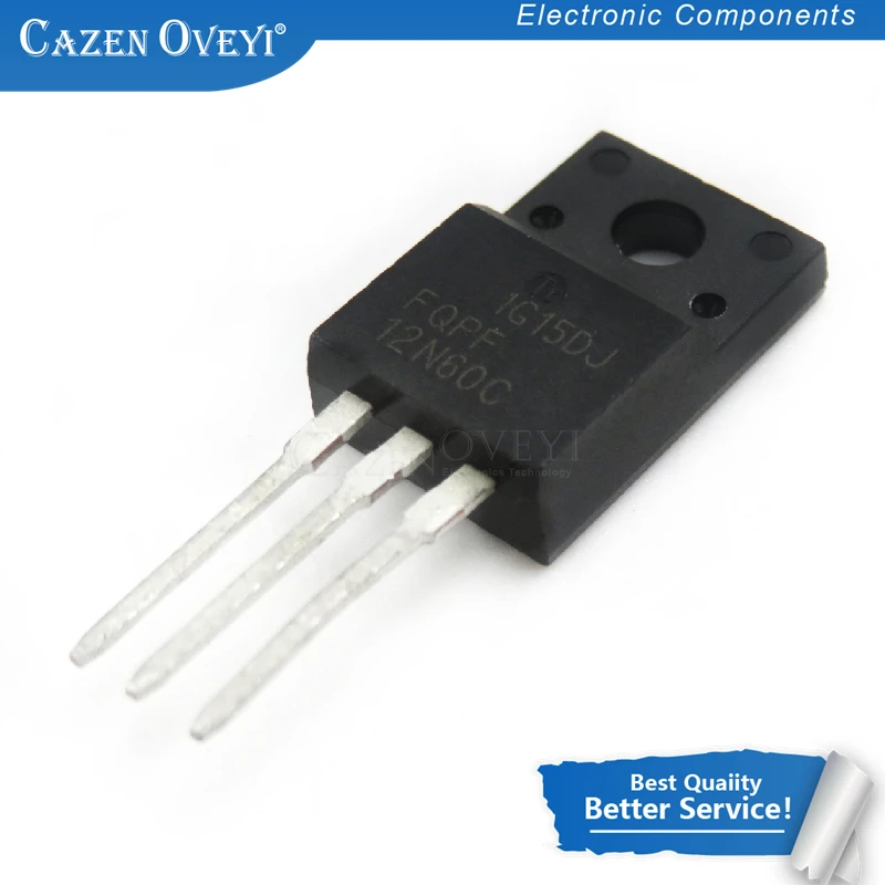 10pcs/lot FQPF12N60C TO-220 12N60C 12N60 TO220 FQPF12N60 TO-220F MOS FET transistor In Stock | Электронные компоненты и