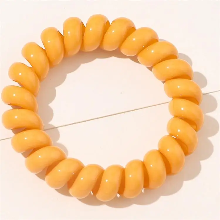 

7 colors Telephone Wire Cord Gum hair tie Girls Elastic hair band Ring Rope Cute ball pendant hair rope accessiones