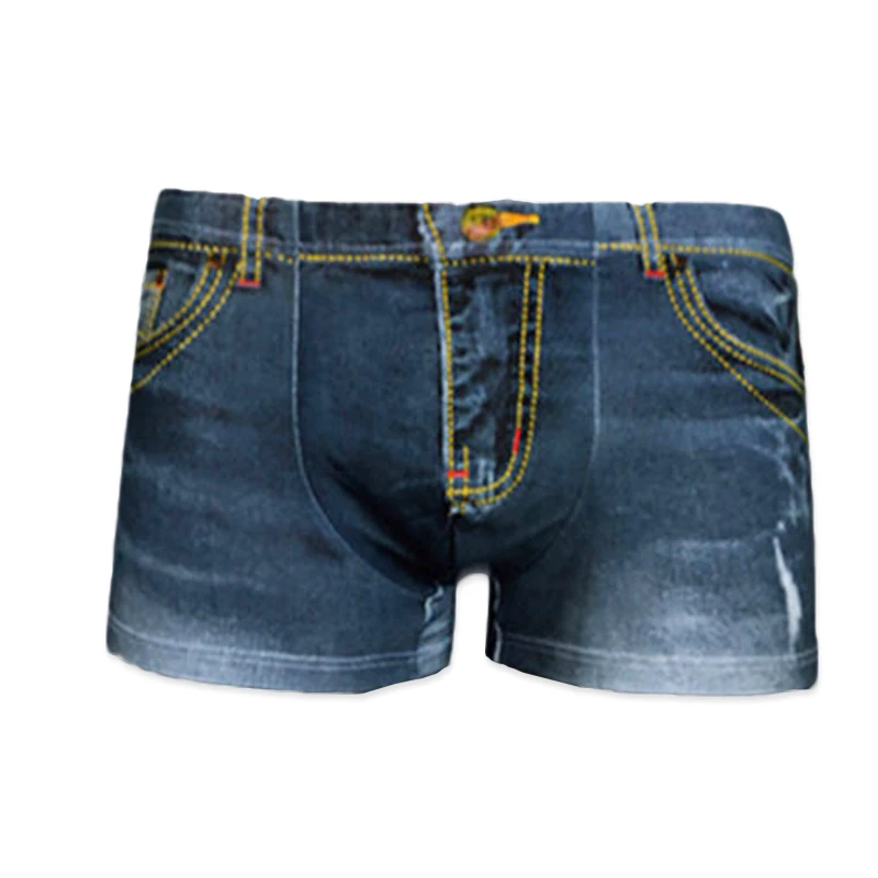 

Men's Sexy Jeans Printed Cotton Breathable Boxers Briefs Stylish Underpants Gays Clothes Gay Men Underwear Shorts U Convex Pouch
