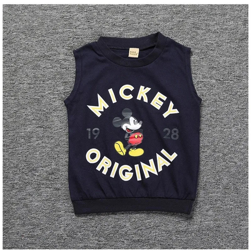 Футболка с Минни Маус для мальчиков и девочек комплект одежды без рукавов + шорты