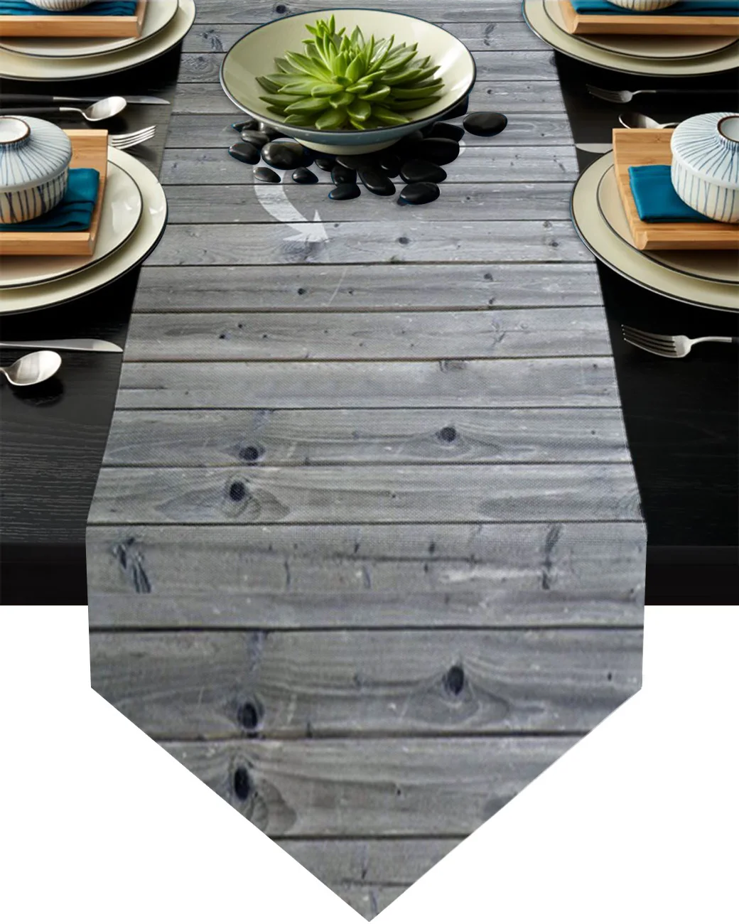 

Wood Plank Anchor Gray Table Runner Country Wedding Decoration Tablecloth Table Flag Placemat Dust Cover Table Mat For Home