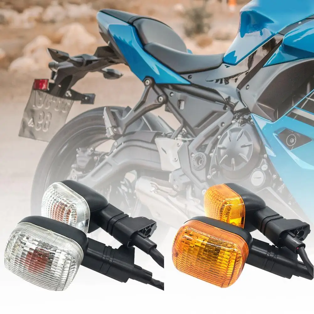 

2Pcs Motorcycle Motorbike Turn Signals Blinker Amber/White Indicator Light Lamp