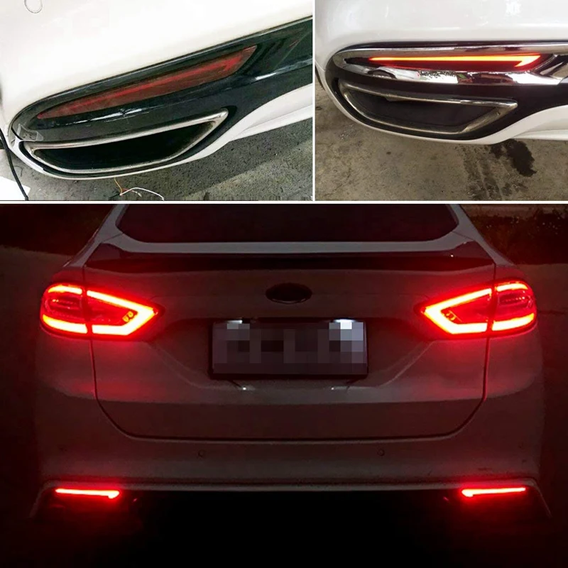 Fluid Style LED Bumper Reflector Tail Lights for Ford Fusion Mondeo 2013+ Brake Turn Signal Red | Автомобили и мотоциклы