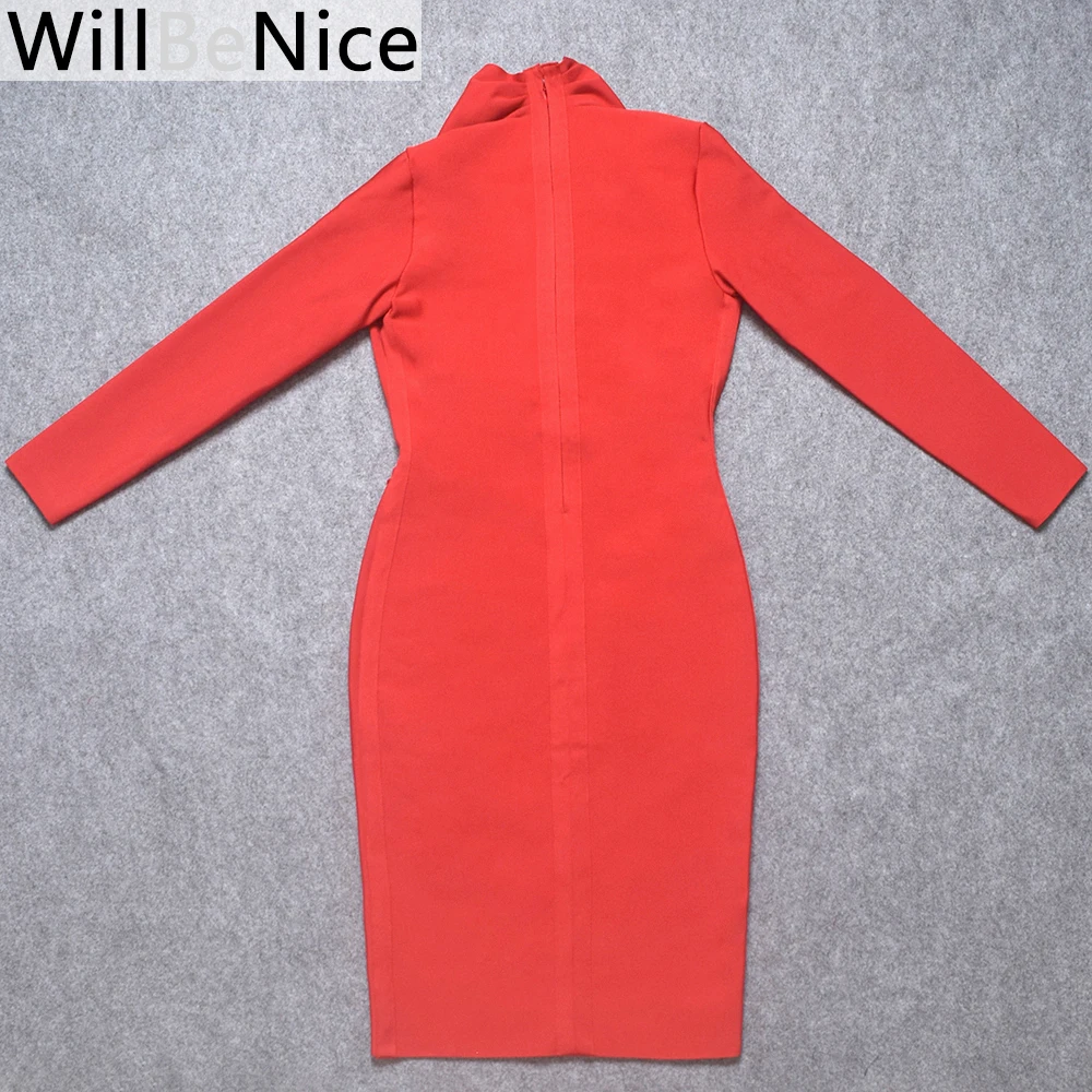 Женское Бандажное платье WillBeNice красное белое облегающее женское с глубоким V