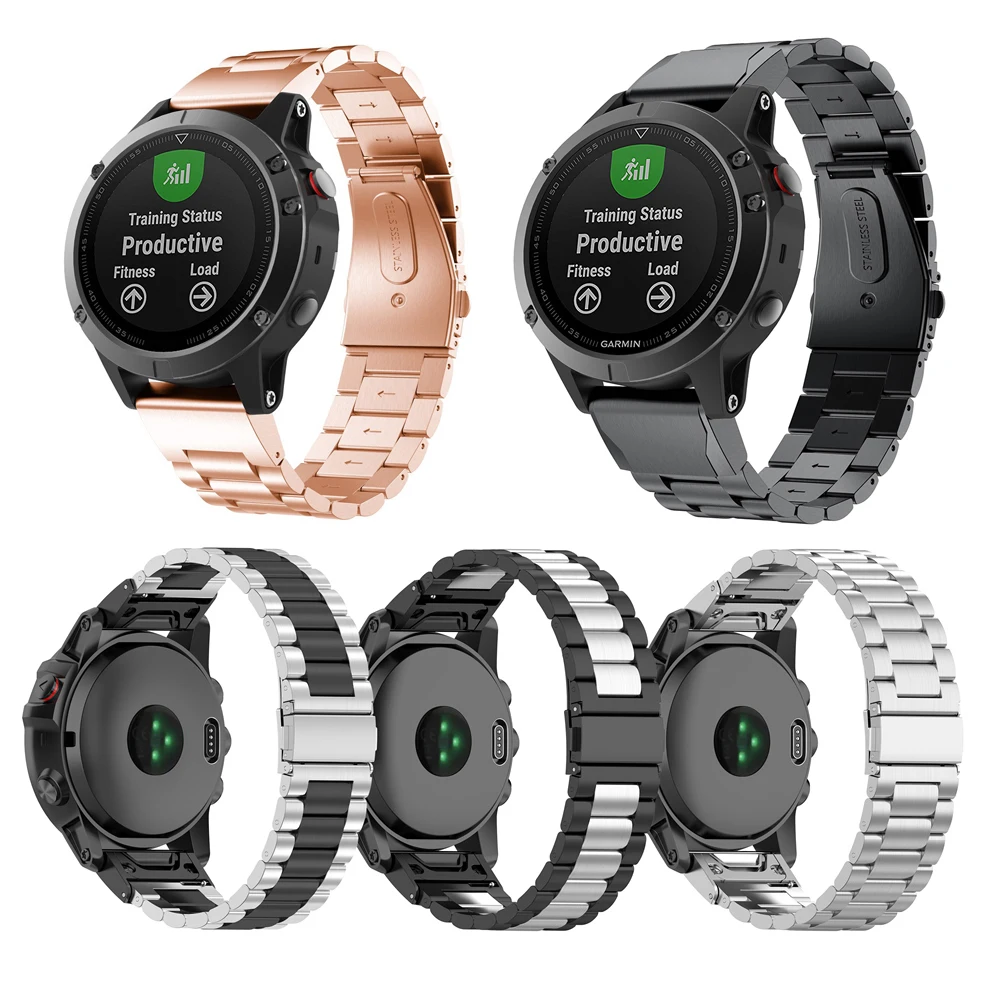 

Металлический ремешок из нержавеющей стали 20/22/26 мм для Garmin Fenix 5 5S 5X plus 6X 6 6S pro 3 HR 935, легко устанавливается, аксессуары для умных часов