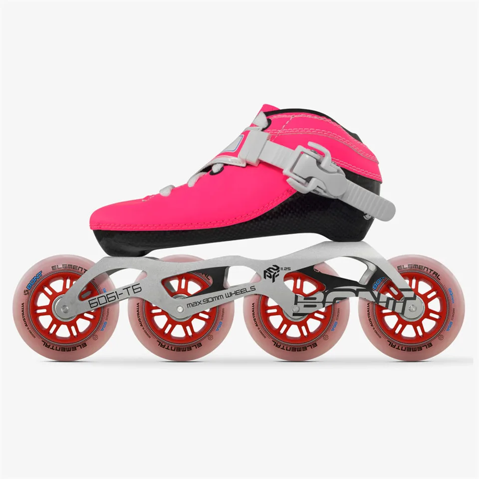 Model 6 Оригинальные Bont Луна Скорость роликов Heatmoldable CarbonFiber загрузка 4*90/100/110 мм 6061 элементарной колеса Катание на коньках - Цвет: Model 6