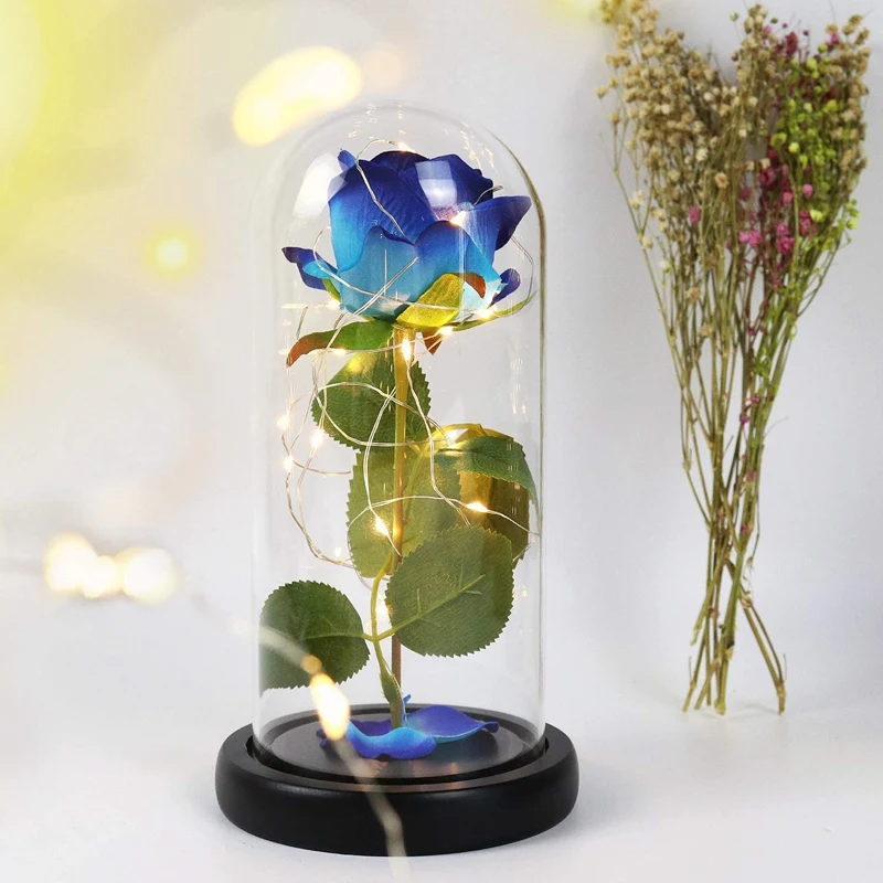 Rose That Lasts Forever Flower with LED Light in Glass Dome for Valentine's Mother's Day Birthday Women Best Gift | Дом и сад
