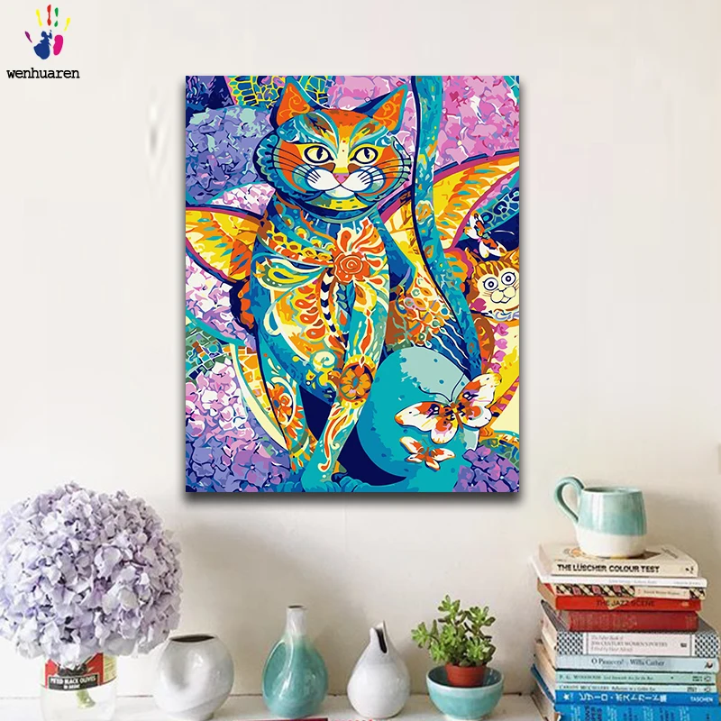 Diy краски по номерам картина живопись с комплектами Красочные животные Крупный