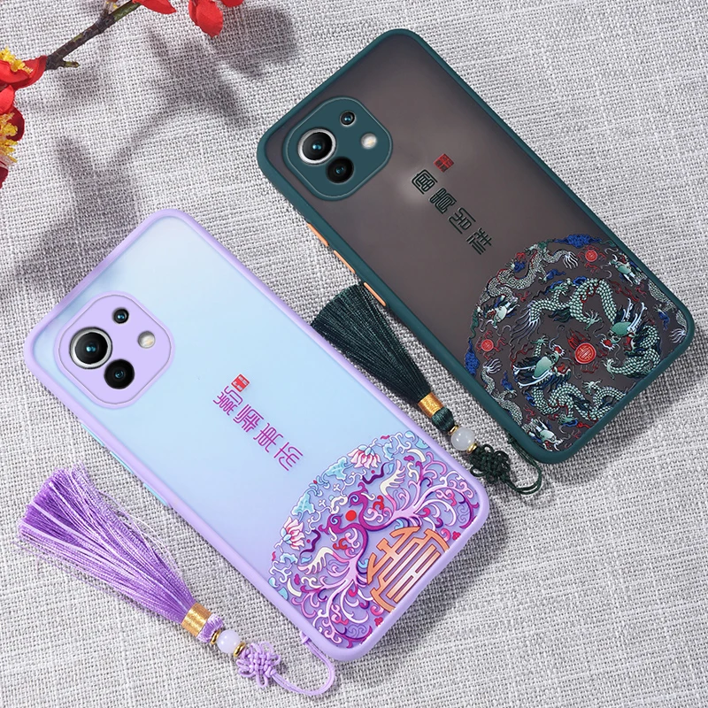

Chinese Style Phone Case For XiaoMi Mi CC9 Pro 10S 11 12 Lite Ultra Mix 4 CIVI Retro With Tassel Cover