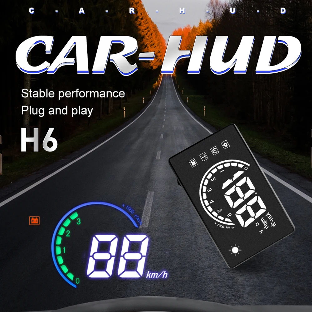 Проектор для лобового стекла автомобиля HUD H6 проектор скорости об/мин