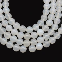natural stone white agates onyx beads smooth loose round spacer beads 4681012mm for jewelry making diy bracelets 15