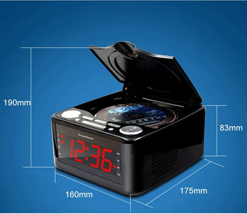 Домашний cd mp3 диск плеер usb музыкальный будильник с bluetooth-колонкой портативный fm-радио Повторите играть в обучение машина звук AUX вход