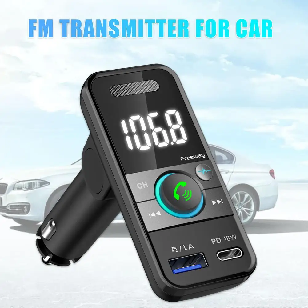 

FM-передатчик для автомобиля, Bluetooth 3,0, MP3 модулятор, беспроводной аудио-приемник с двумя USB-портами, устройство для быстрой зарядки