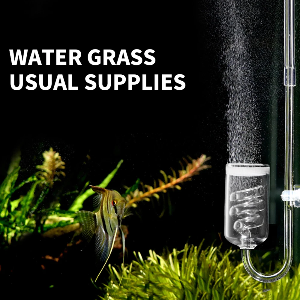 Аквариумный СО2 диффузор стеклянный резервуар пузырьковый распылитель