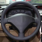 Черная искусственная кожа ручная строчка для Peugeot 307 2001-2008 307 SW 2005-2008 автомобильные аксессуары