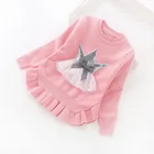 Свитер для девочек 2-6 лет, пуловер с круглым вырезом, 2020