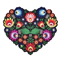 flower heart shape embroidery applique patches for clothing iron on patch applique for diy clothes jackets sewing craft