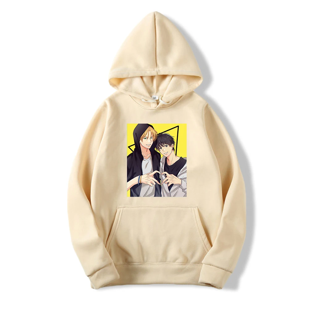 

Толстовка мужская с капюшоном, Мягкий Свитшот с забавными мультяшными рисунками бананов и рыбок, Повседневная Удобная уличная одежда в сти...