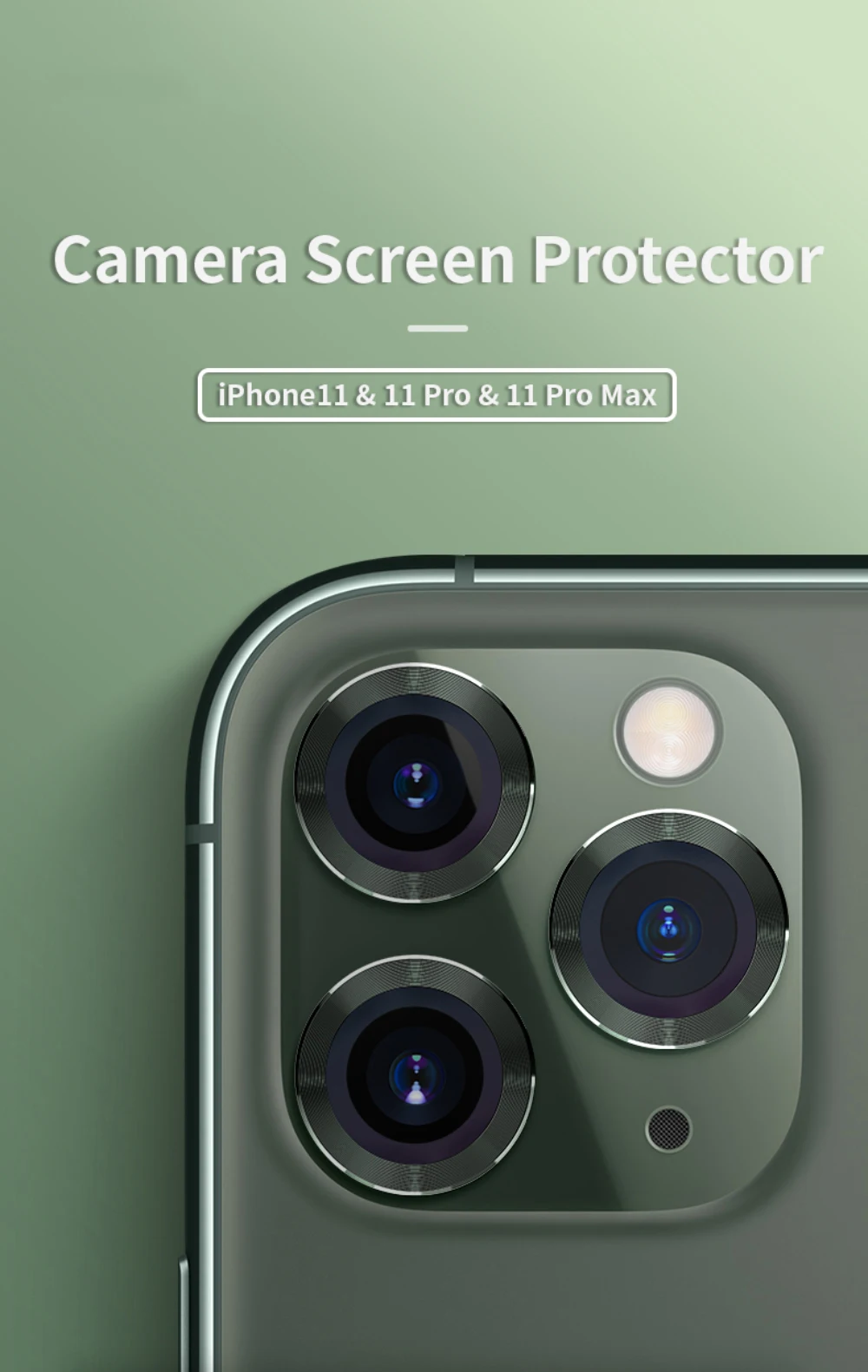 Защитный чехол для камеры для iPhone 11 Pro Max 11Pro 11, чехол, стекло+ металлический задний объектив, защитное кольцо для экрана, крышка для iPhone11 11Pro