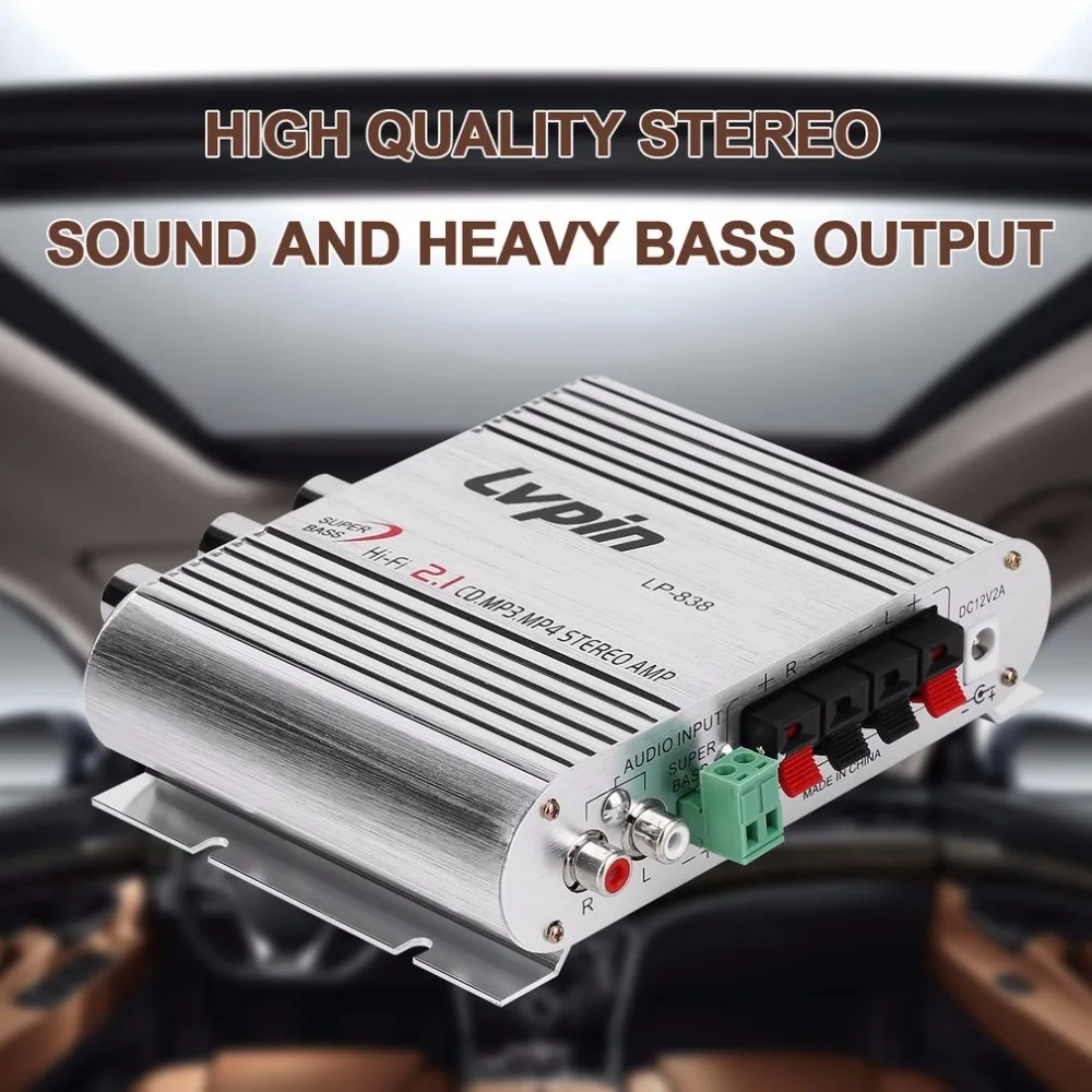 Мини HiFi серебряный 12 В 20 Вт CD MP3 радио авто мотор лодка Домашнее аудио стерео бас