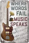 Винтажная металлическая гитара жестяная вывеска где есть слово ошибка разговор музыка бар кафе стена караоке Ретро Арт Деко