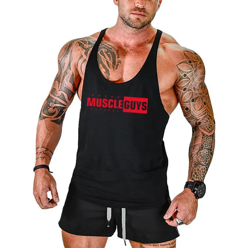 

Muscleguys bodybuilding stringer tank top men Y back Singlets gym Clothing fitness men cotton undershirt muscle sleeveless vest