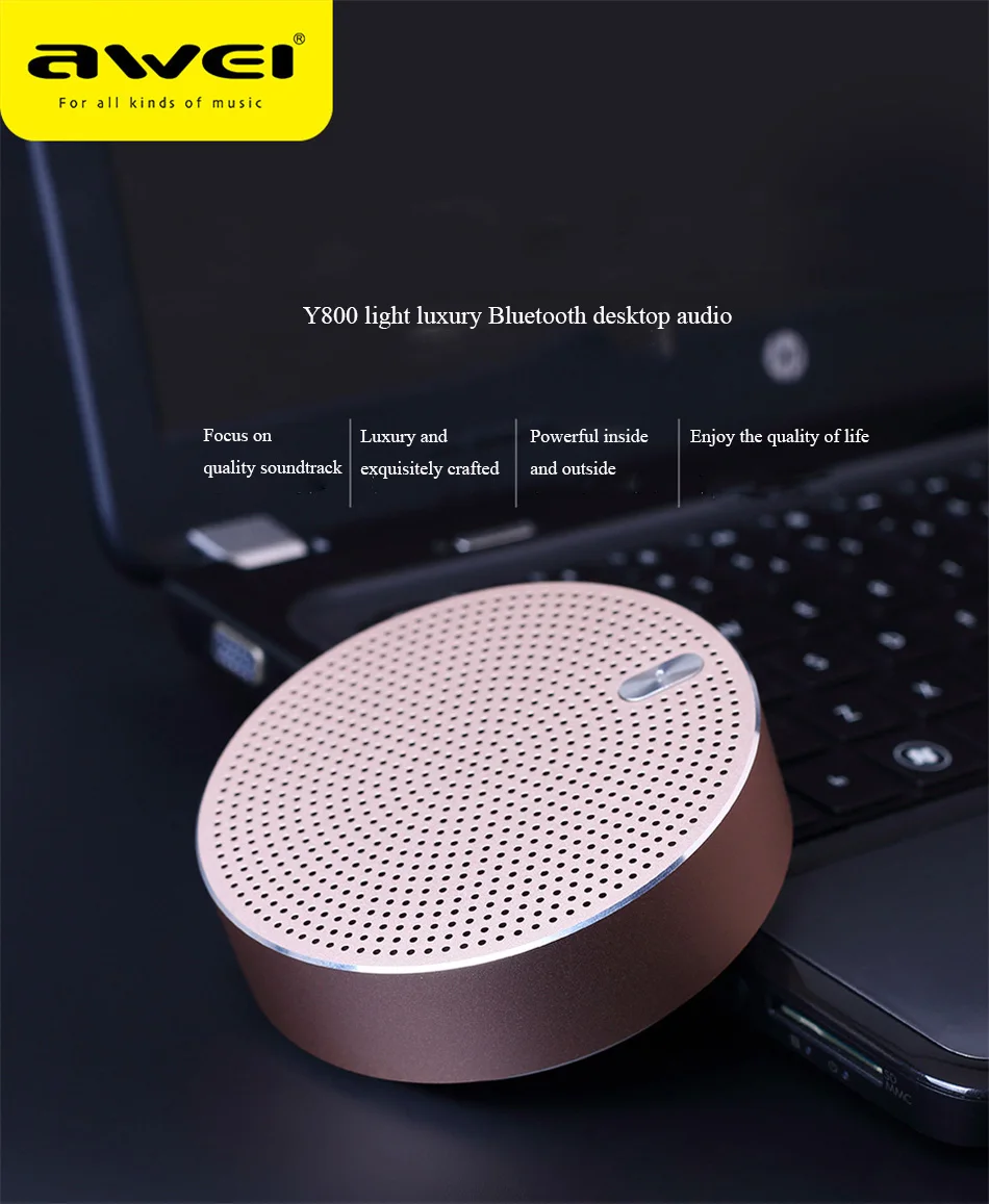 Awei Y800 Bluetooth динамик портативный беспроводной мини-динамик с микрофоном звуковая система стерео музыка объемная Поддержка TF карта