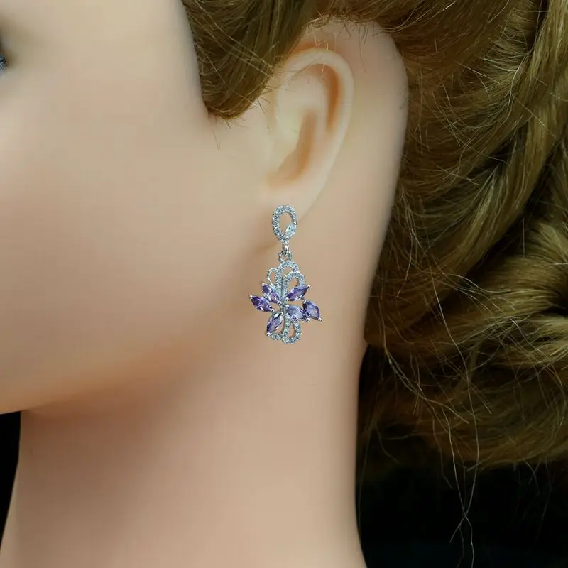 Модные серебряные серьги-капли 925 пробы ювелирные изделия длинные серьги с