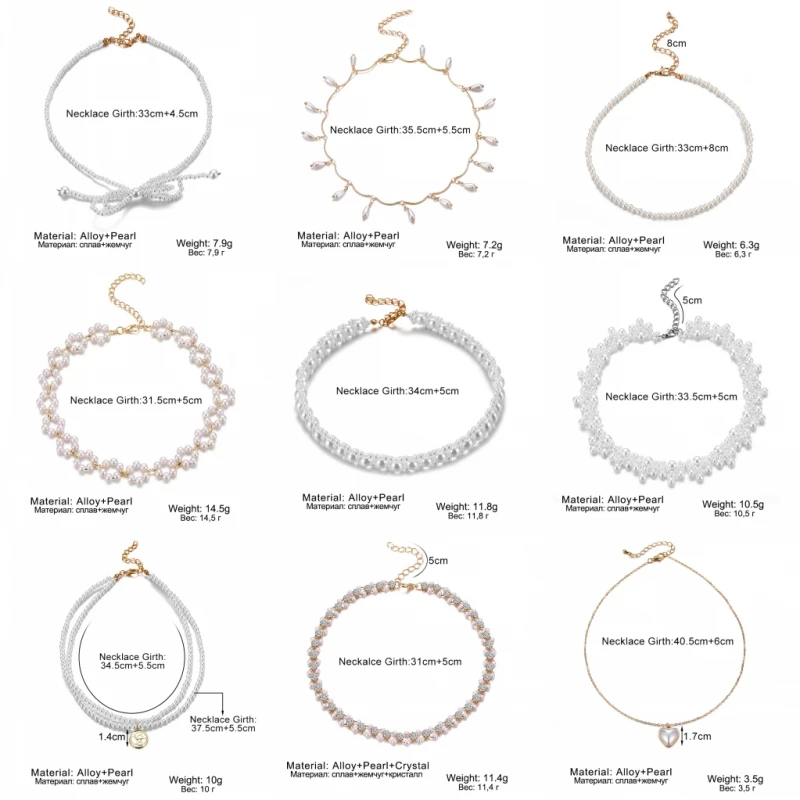 

FNIO Elegant Flower Pearl Choker Necklaces For Women Bow Knot Gold Coin Pendant Necklace Chain Choker 2020 Fashion Jewelry Gifts