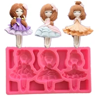 princess girls epoxy resin fondant silicone mold for diy key chain plaster ornaments decoration kitchenware baking accessories