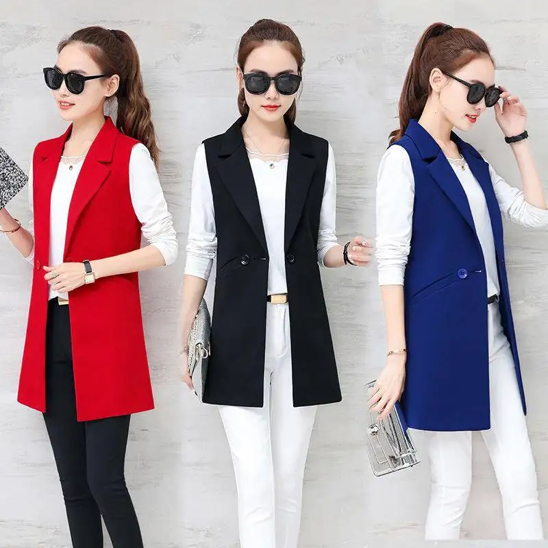 Женский Повседневный однотонный Блейзер элегантный облегающий жилет без