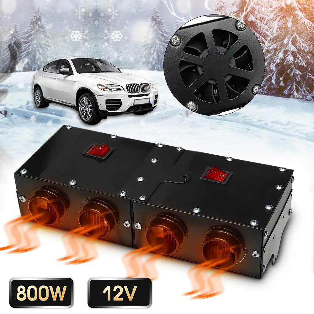 

DC 12V 800W Professional Automobile Parking Heater Winter Windshield Defogger 4 Fan Port Defroster Warmer Car Accessories