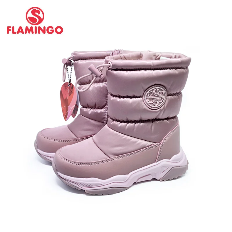 Зимняя шерстяная обувь с изображением фламинго Теплая Нескользящие Детские