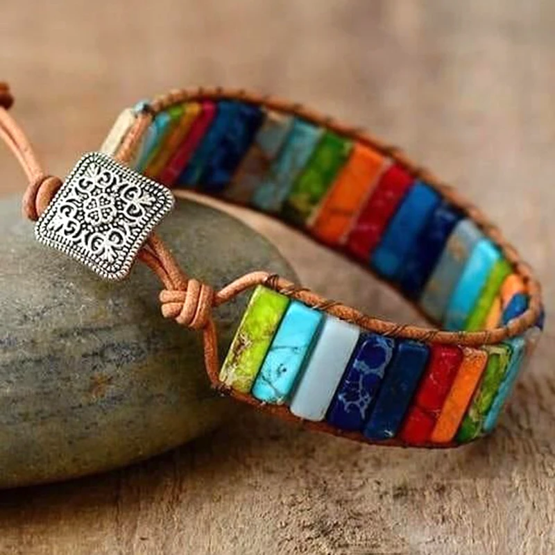 Браслет-чакра Dvacaman ювелирные изделия ручной работы разноцветные - Цена: 322.04