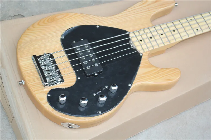 

_ Натуральная деревянная электрическая бас-гитара, 5 струн, музыкальная Мужская бас-гитара