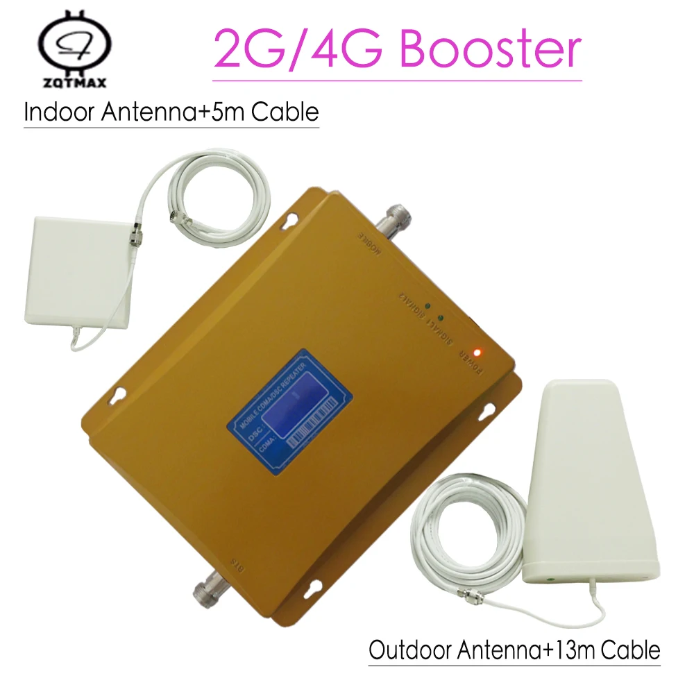Усилитель сигнала ZQTMAX 2G 4G двухдиапазонный 2g 3g 4g 850 1800 МГц CDMA DCS комплект мобильного