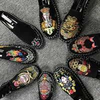 beijing handmade cloth shoes personality face embroidery peas mens shoes comfortable sneaker breathable men casual shoes 38 45