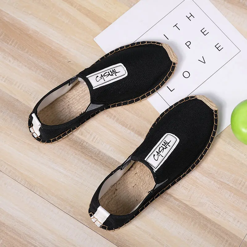 Мужская повседневная обувь из конопли удобные дышащие лоферы на плоской подошве